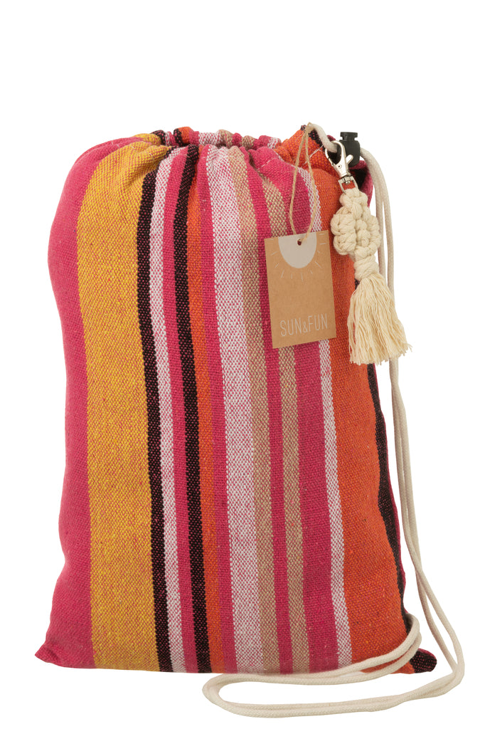 Hamac à rayures coton rose multicolor - J-Line