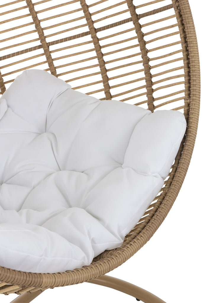 Fauteuil suspendu Gonda en acier et osier beige foncé - J-Line
