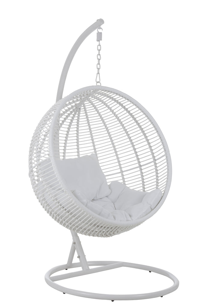 Fauteuil suspendu rond Gonda en acier blanc - J-Line