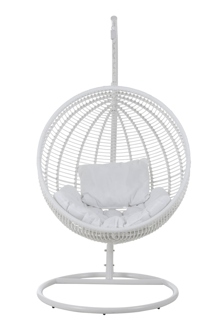 Fauteuil suspendu rond Gonda en acier blanc - J-Line