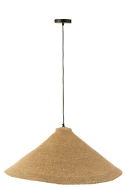 Suspension luminaire Lampung en jonc de fibre beige foncé - J-Line