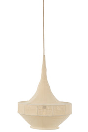 Suspension luminaire tricotée Kerikeri beige grande - J-Line