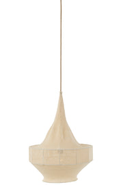 Suspension luminaire tricotée Kerikeri beige petite - J-Line