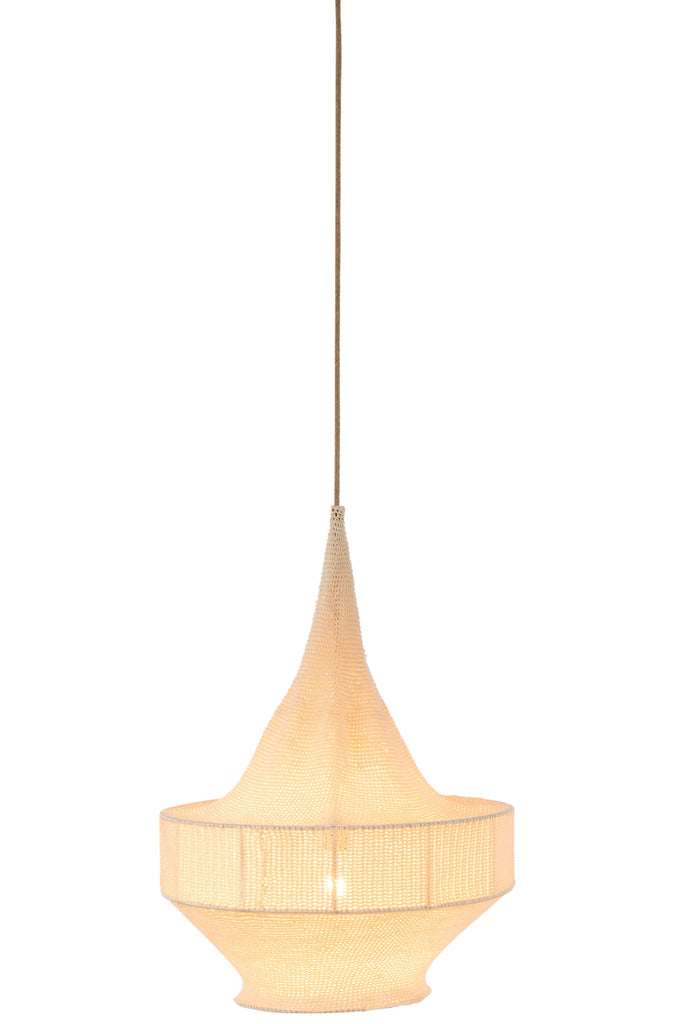 Suspension luminaire tricotée Kerikeri beige petite - J-Line