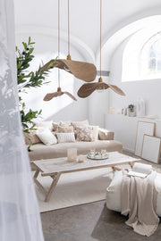 Suspension luminaire Maluku en jonc naturel medium - J-Line