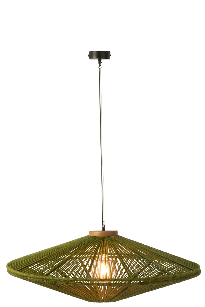 Suspension luminaire Sibuatan en jute vert grande - J-Line