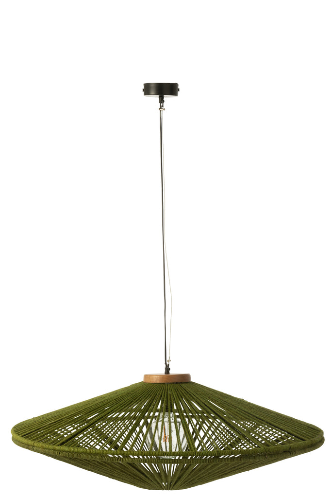 Suspension luminaire Sibuatan en jute vert grande - J-Line