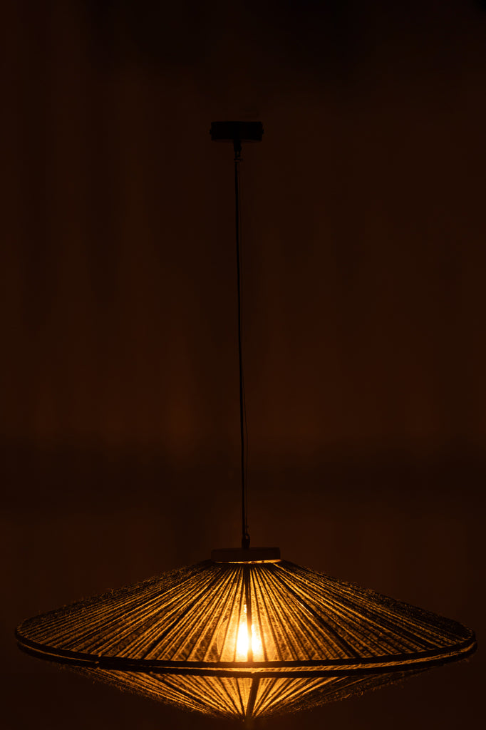 Suspension luminaire Sibuatan en jute vert grande - J-Line