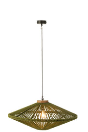 Suspension luminaire Sibuatan en jute vert medium - J-Line