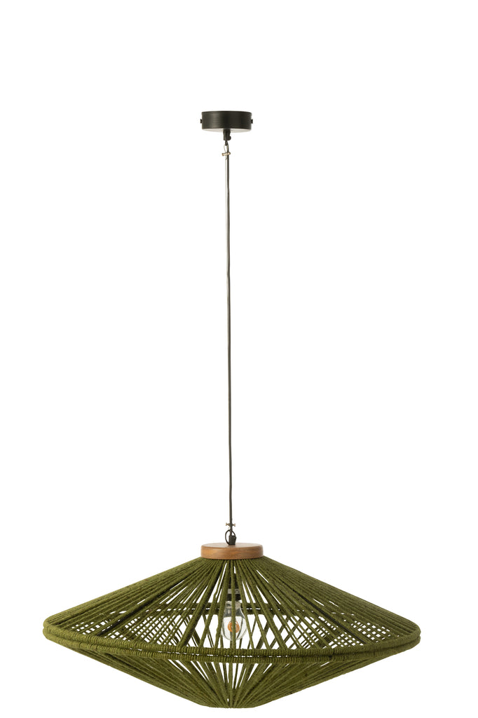 Suspension luminaire Sibuatan en jute vert medium - J-Line