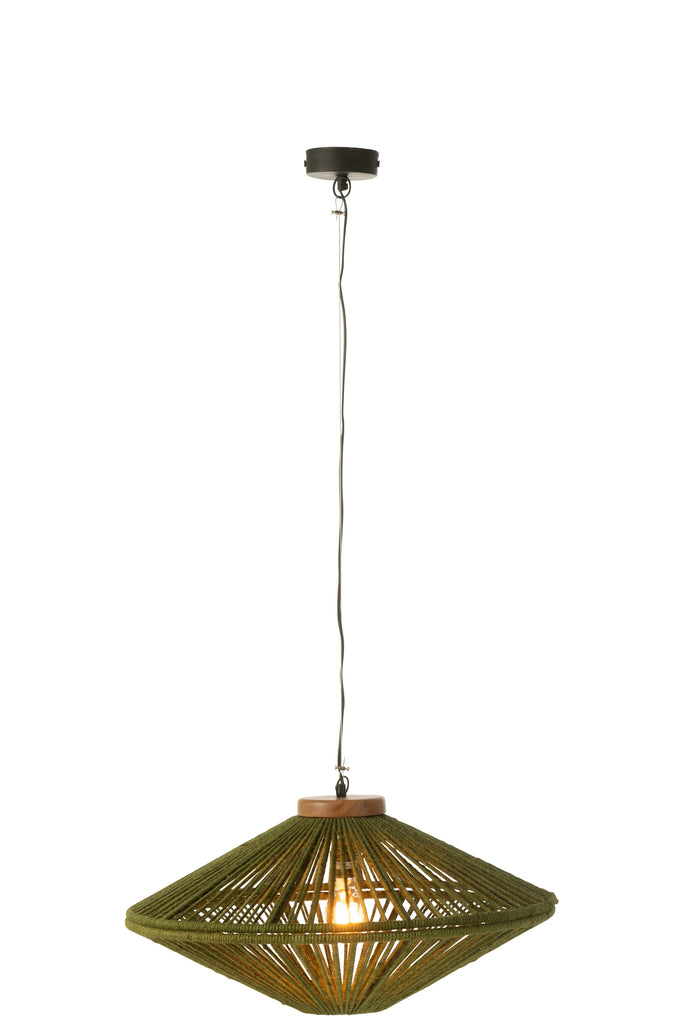 Suspension luminaire Sibuatan en jute vert petite - J-Line