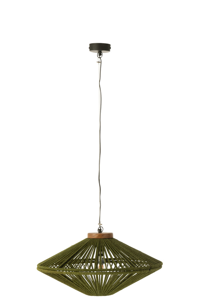 Suspension luminaire Sibuatan en jute vert petite - J-Line