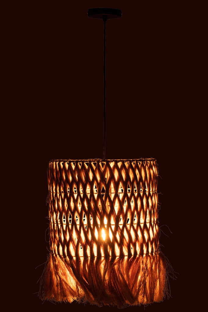 Suspension luminaire Flores en fibre de bananier - J-Line