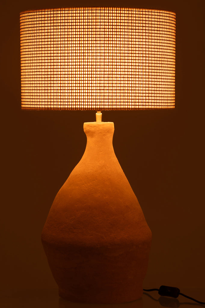 Lampe à poser Marika en papier mâché jaune - J-Line
