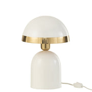 Lampe à poser champignon Winton en métal brillant blanc dorée - J-Line