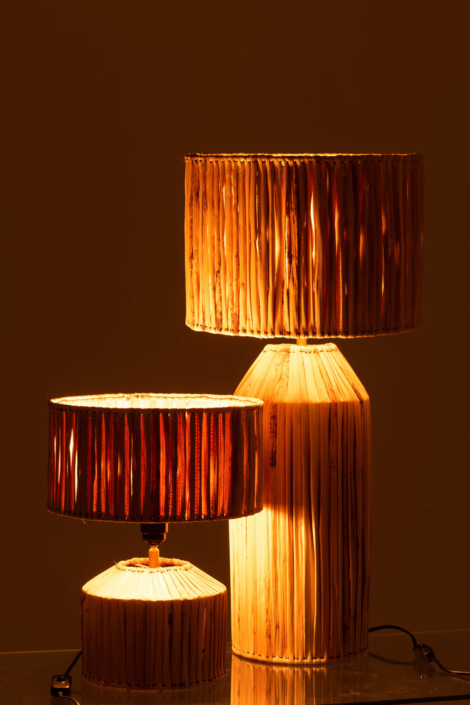 Lampe à poser Hanna en feuilles de bananier grande - J-Line