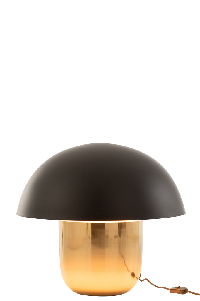 Lampe à poser champignon Skokie en fer noir/or grande - J-Line