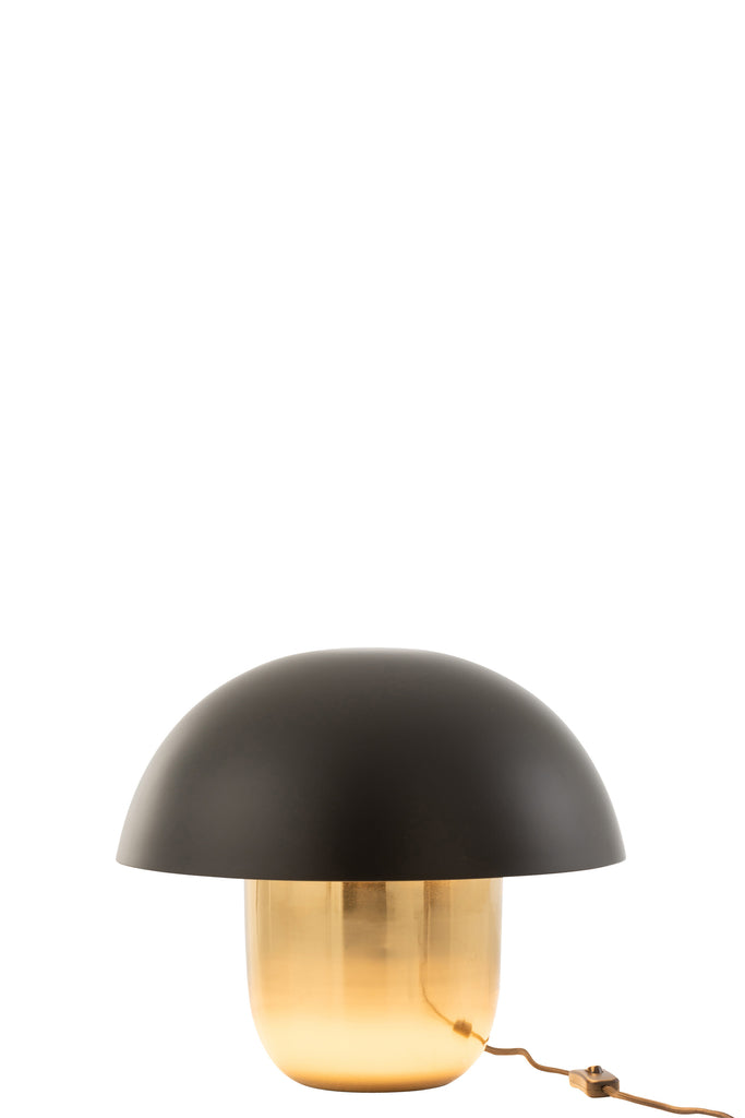 Lampe à poser champignon Skokie en fer noir or petite - J-Line