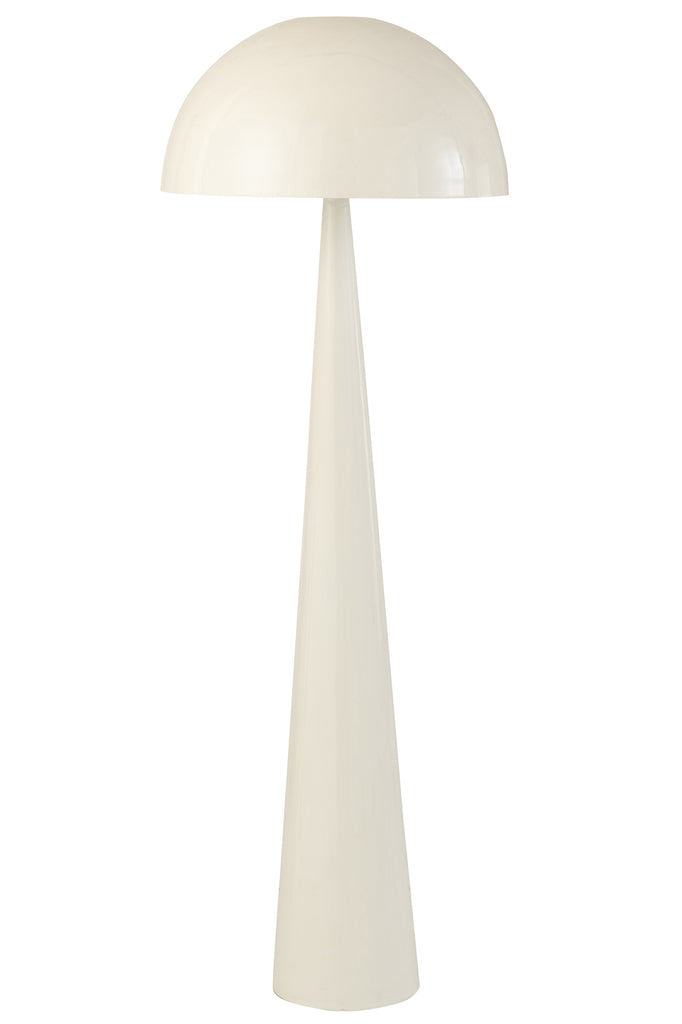 Lampadaire champignon Brookfield en métal brillant blanc - J-Line