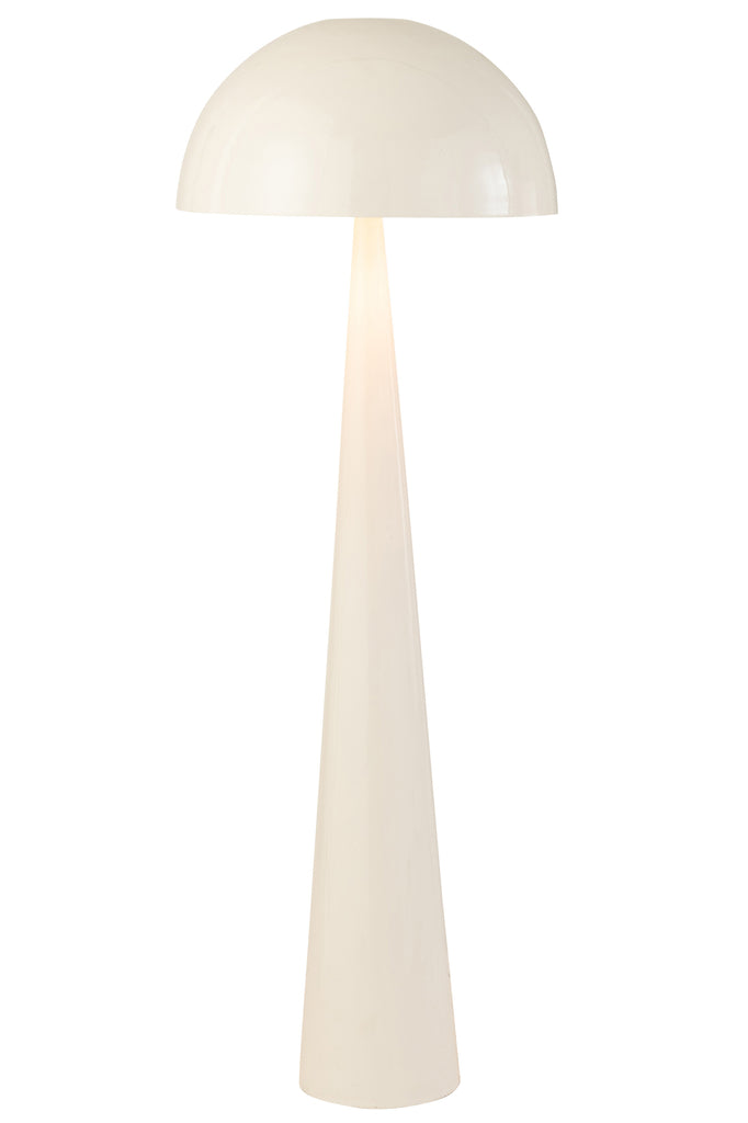 Lampadaire champignon Brookfield en métal brillant blanc - J-Line