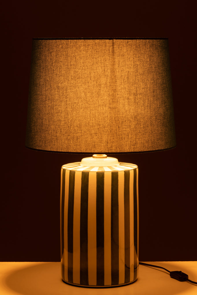 Lampe à poser Stockholm en porcelaine vert/blanc - J-Line
