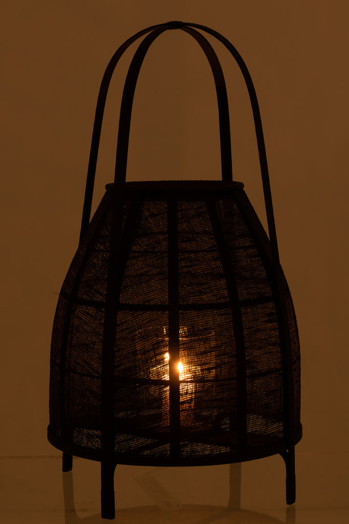 Lampe à poser Cannes en bambou noir large - J-Line