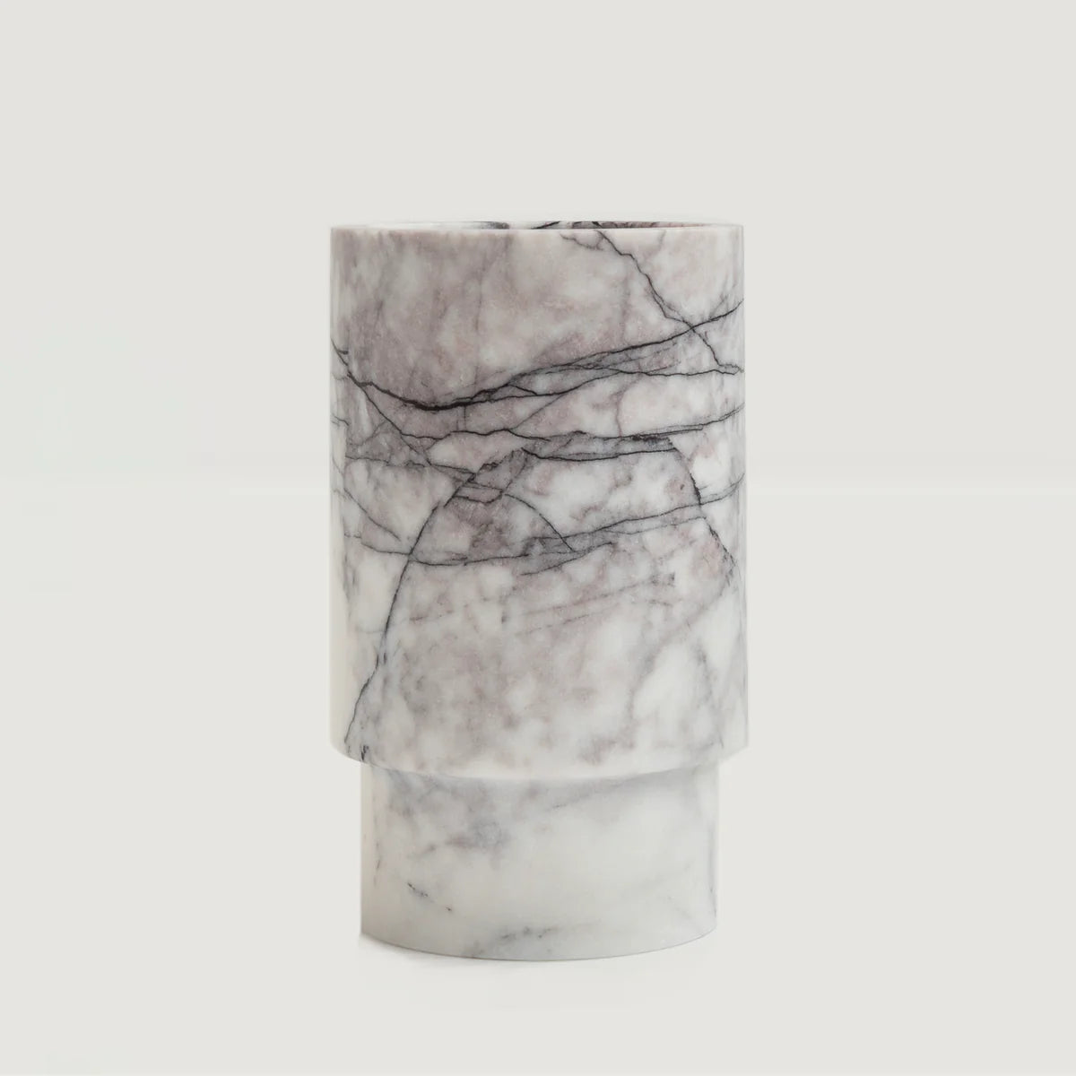 Vase/Seau à vin en marbre lilas blanc "Yuki"