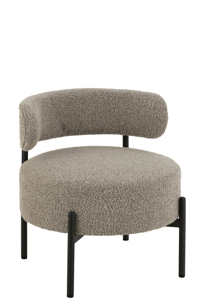 Fauteuil Keri en bouclette gris - J-Line