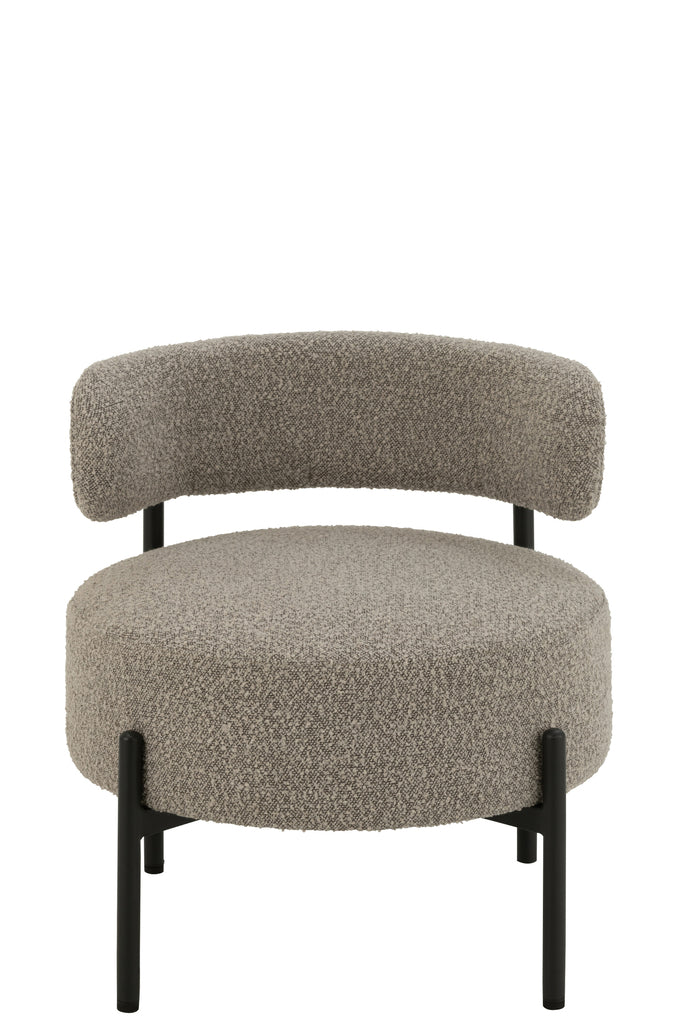 Fauteuil Keri en bouclette gris - J-Line