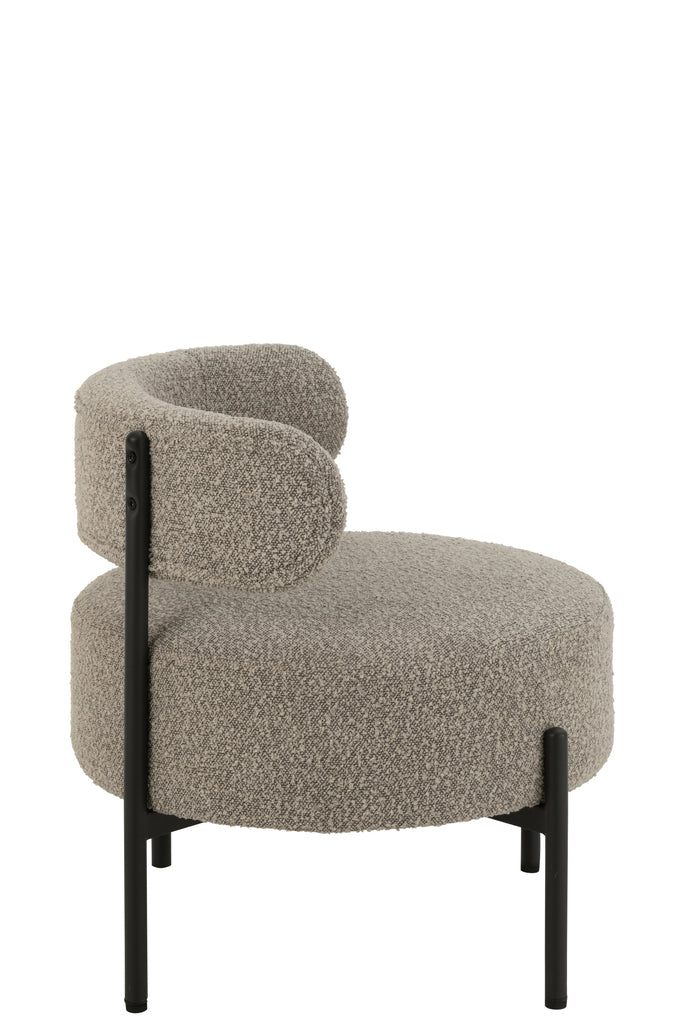 Fauteuil Keri en bouclette gris - J-Line