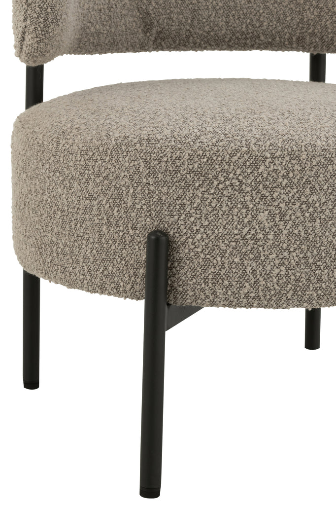 Fauteuil Keri en bouclette gris - J-Line
