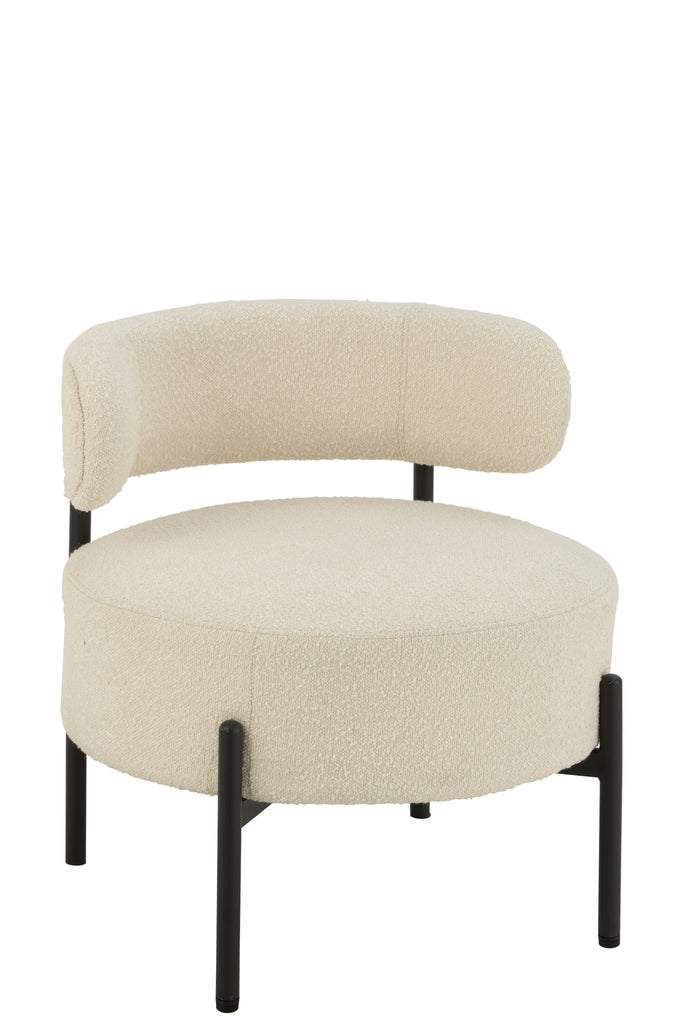 Fauteuil Keri en bouclette blanc - J-Line