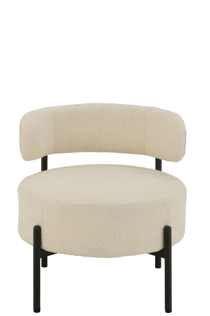 Fauteuil Keri en bouclette blanc - J-Line