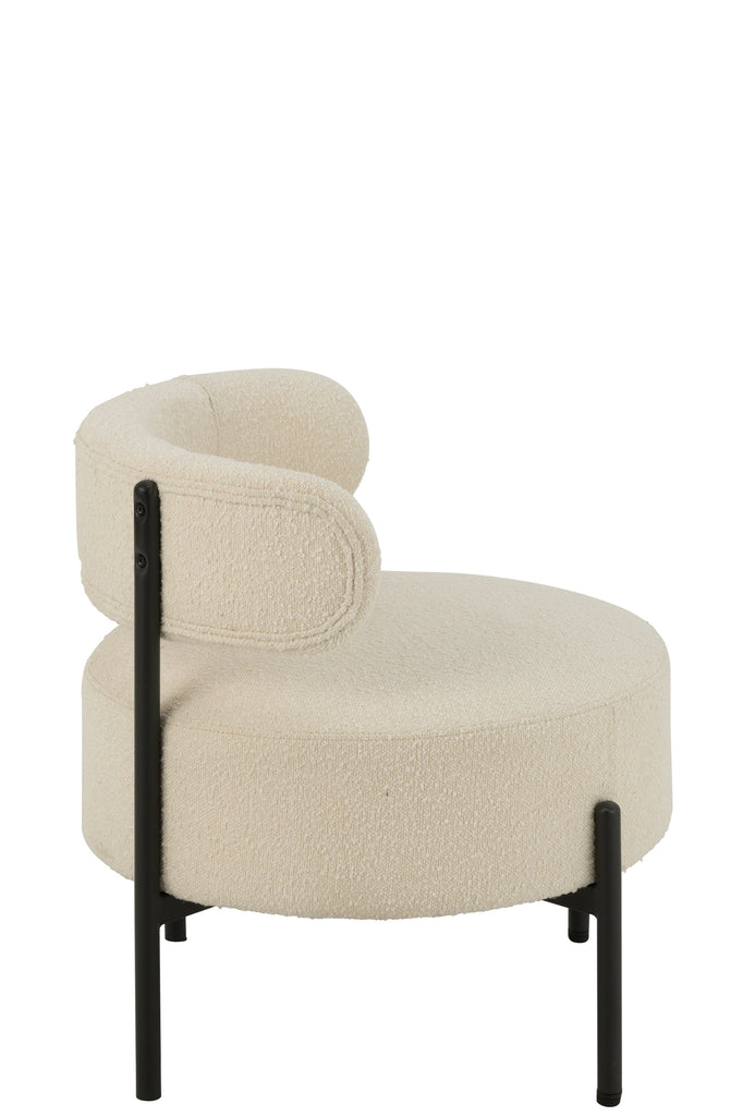 Fauteuil Keri en bouclette blanc - J-Line
