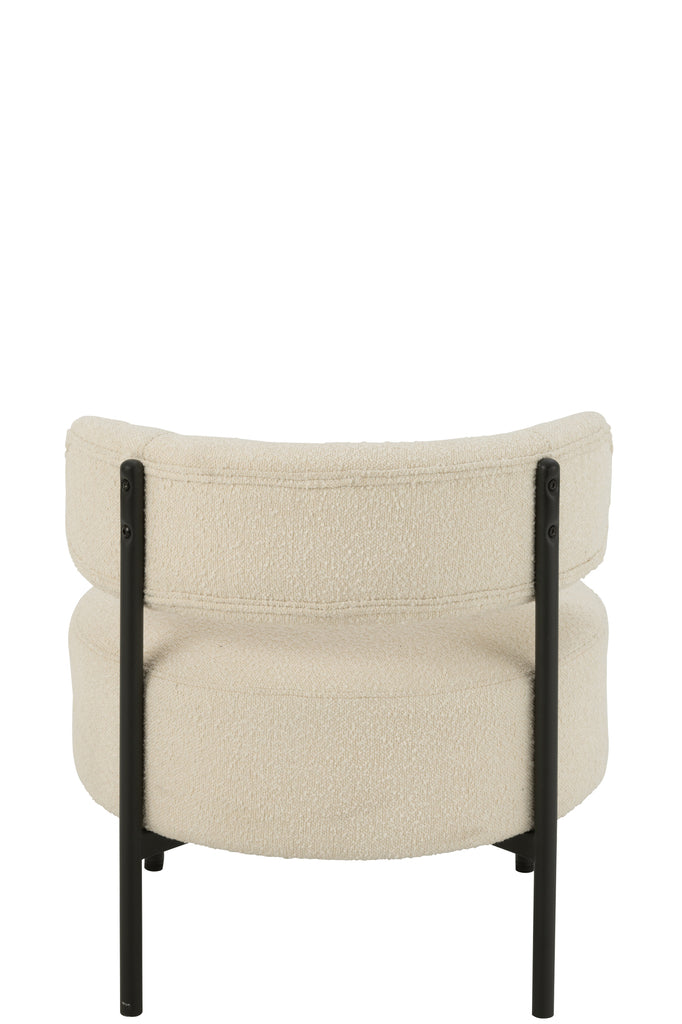 Fauteuil Keri en bouclette blanc - J-Line