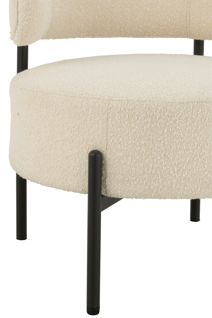 Fauteuil Keri en bouclette blanc - J-Line