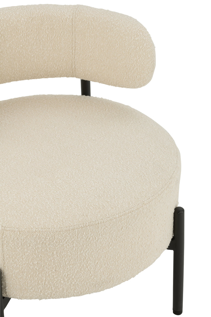 Fauteuil Keri en bouclette blanc - J-Line