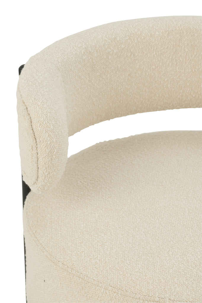 Fauteuil Keri en bouclette blanc - J-Line