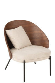 Fauteuil Meulaboh en contreplaqué marron et beige - J-Line