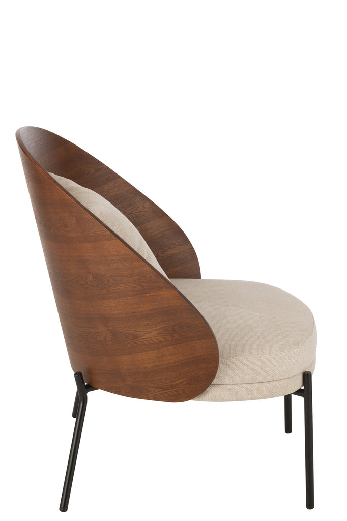 Fauteuil Meulaboh en contreplaqué marron et beige - J-Line