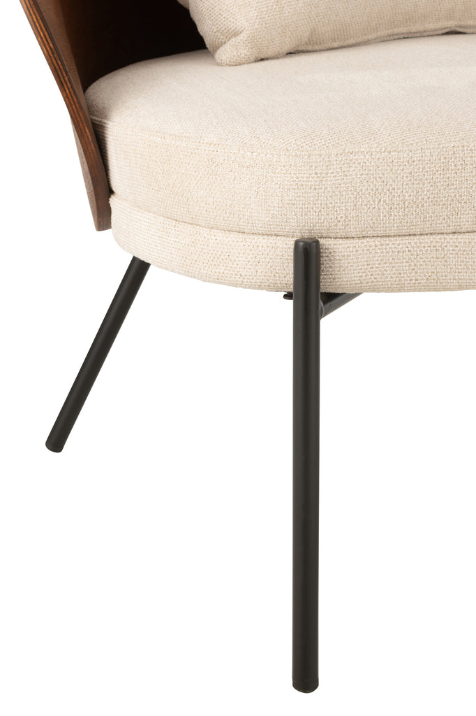 Fauteuil Meulaboh en contreplaqué marron et beige - J-Line