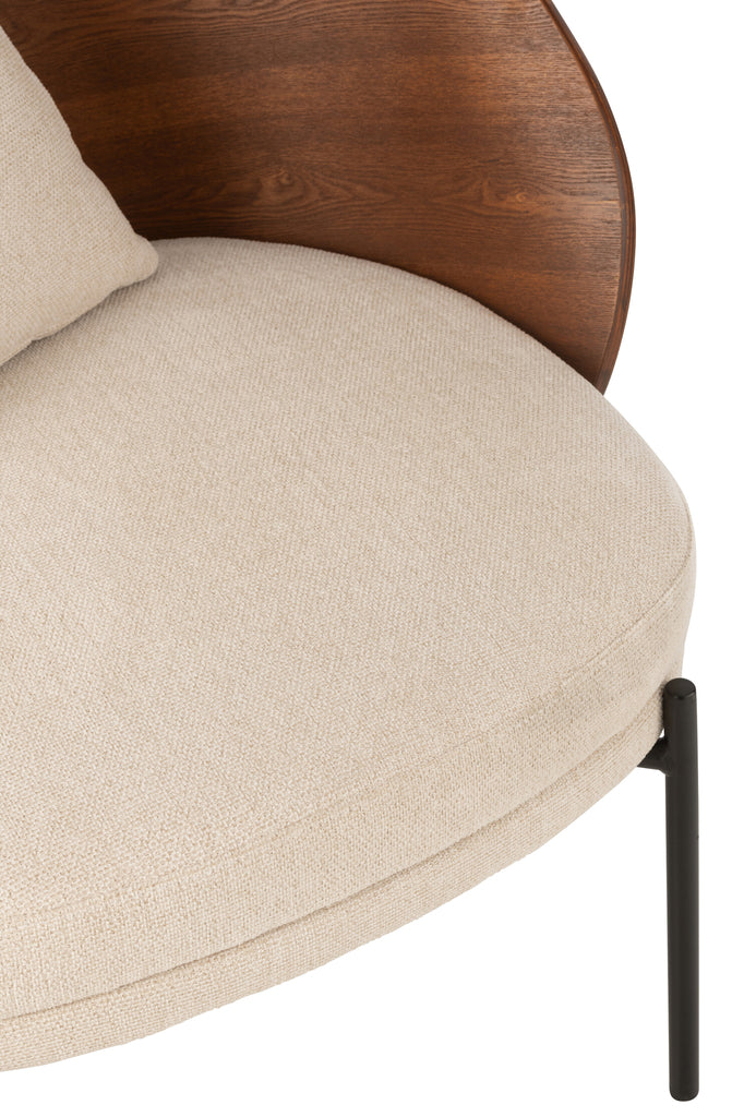 Fauteuil Meulaboh en contreplaqué marron et beige - J-Line