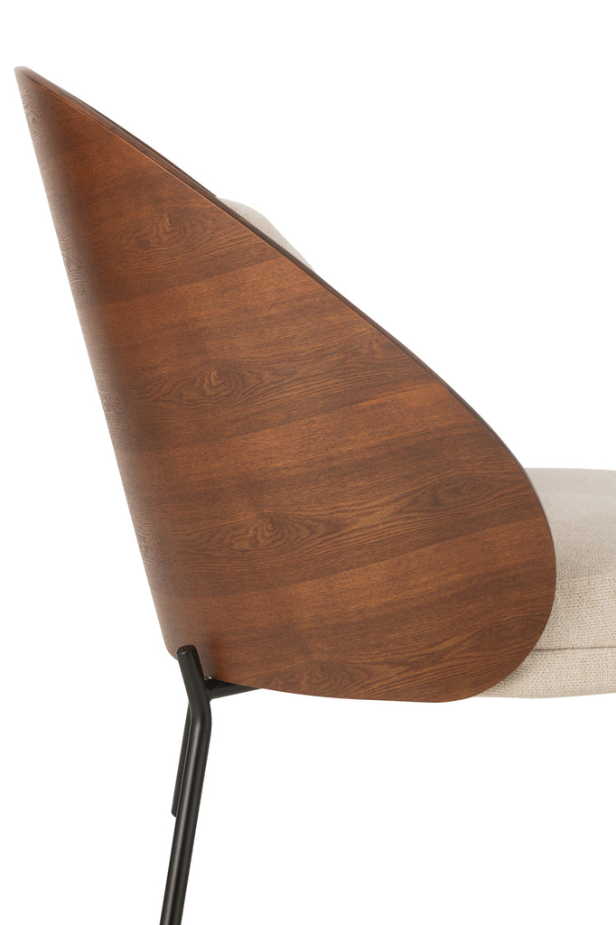 Fauteuil Meulaboh en contreplaqué marron et beige - J-Line