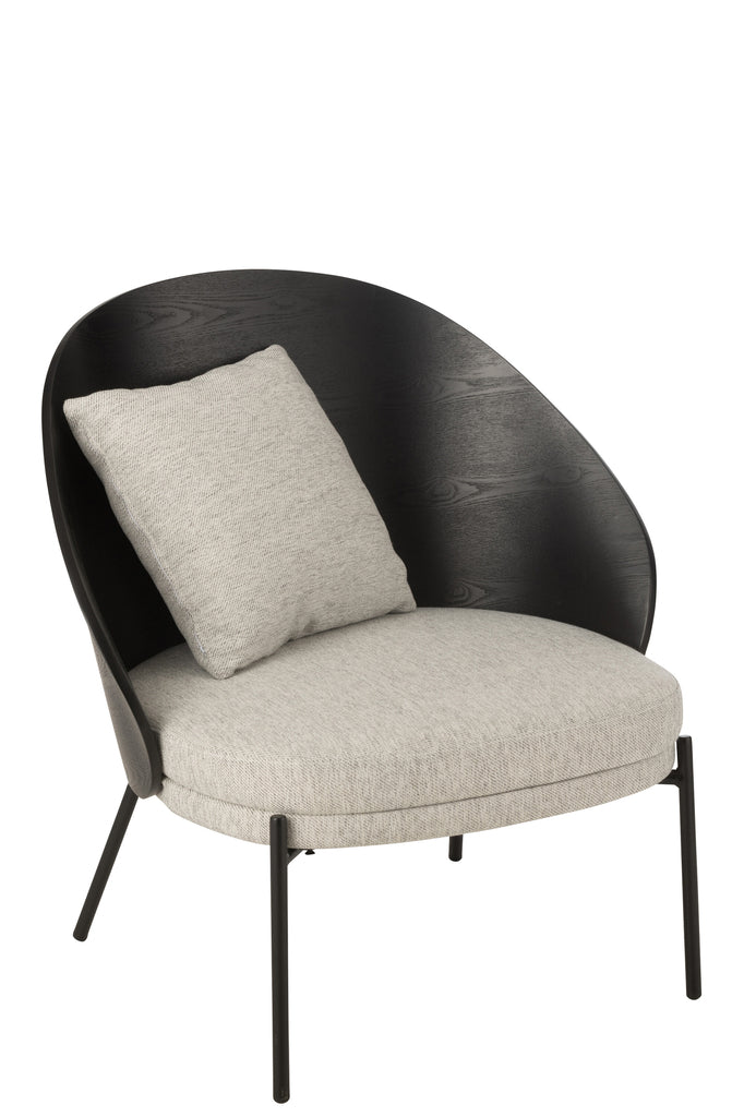 Fauteuil Meulaboh en contreplaqué noir et gris - J-Line