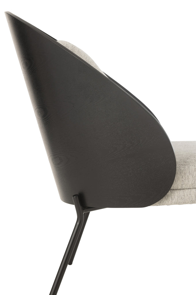 Fauteuil Meulaboh en contreplaqué noir et gris - J-Line