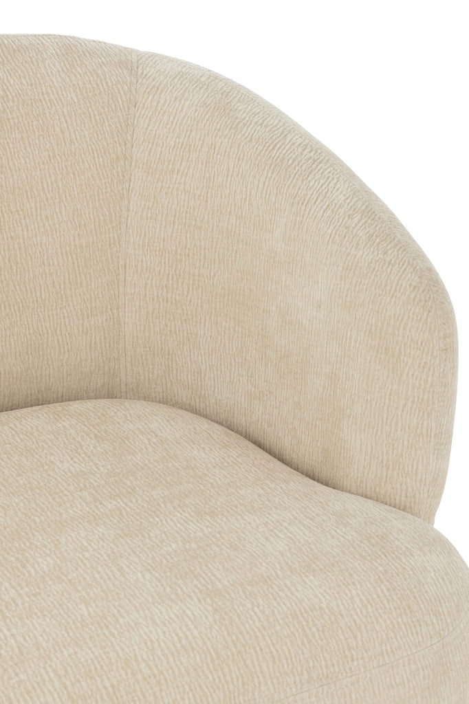 Fauteuil Lokka en textile doux et en bois de peuplier beige - J-Line