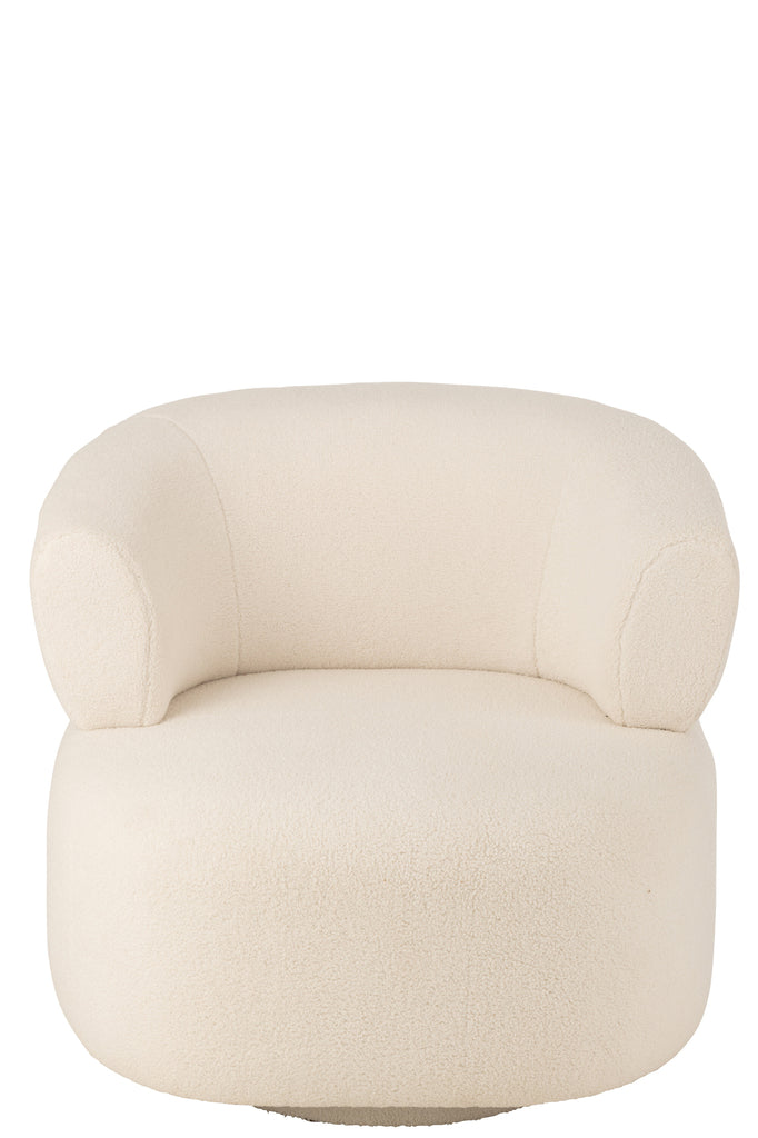 Fauteuil Otta en bouclette blanc - J-Line