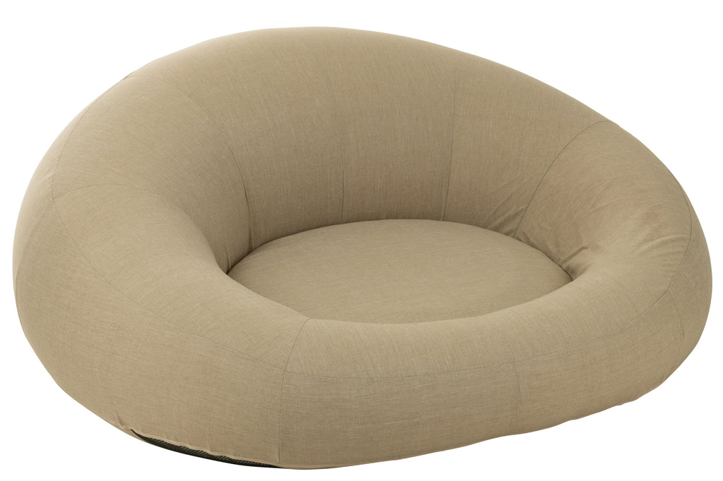 Pouf de piscine Donut en polypropylène beige - J-Line