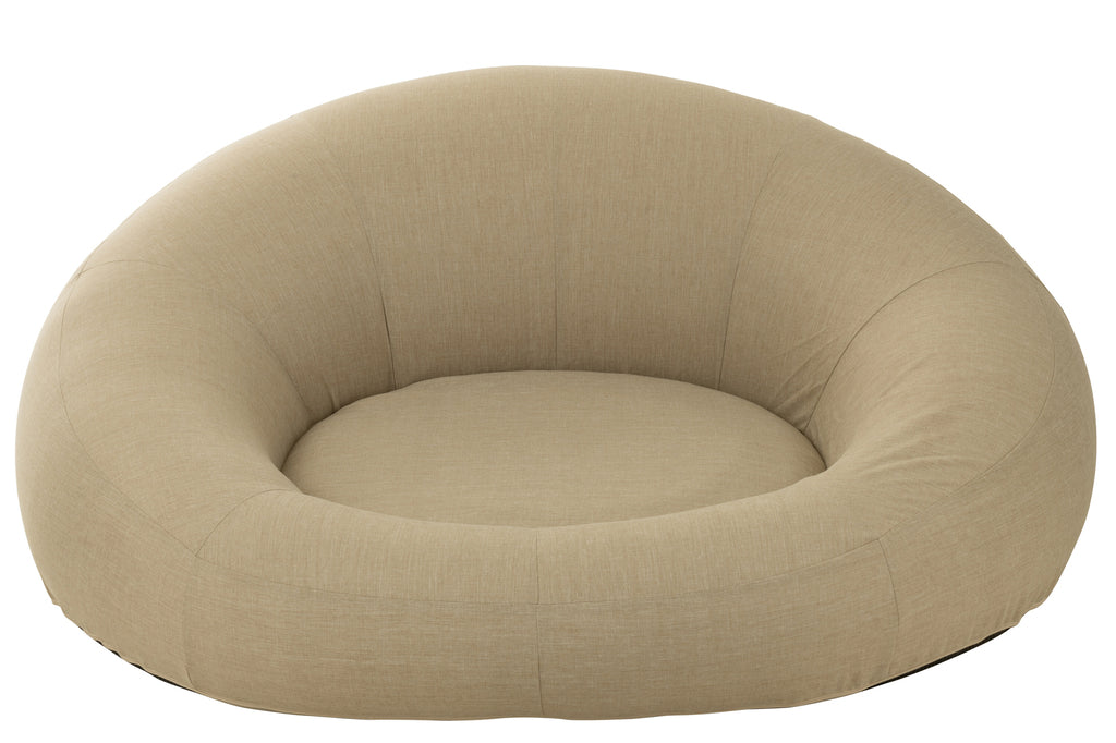 Pouf de piscine Donut en polypropylène beige - J-Line