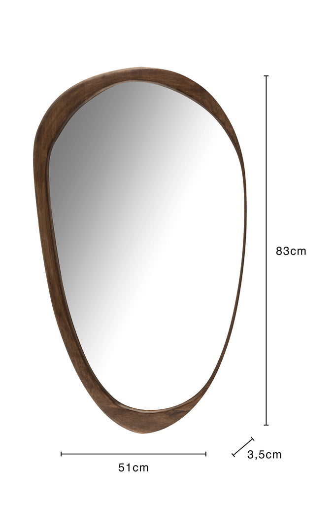 Miroir mural Vania en bois de manguier marron foncé - J-Line